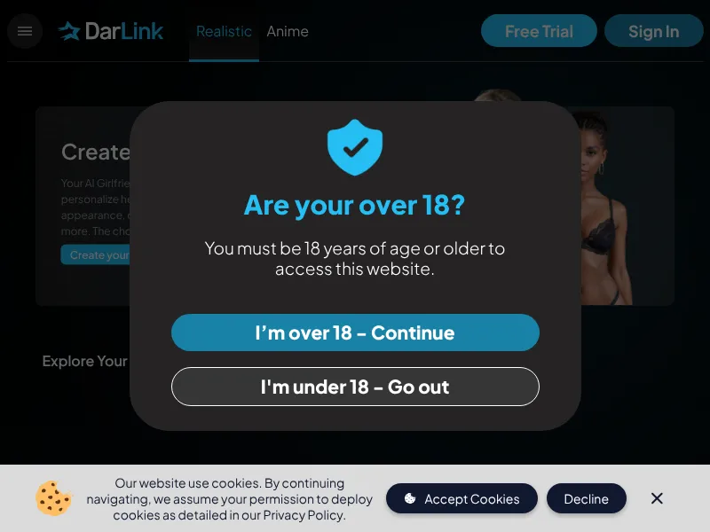 DarLink AI official adult website with porn videos