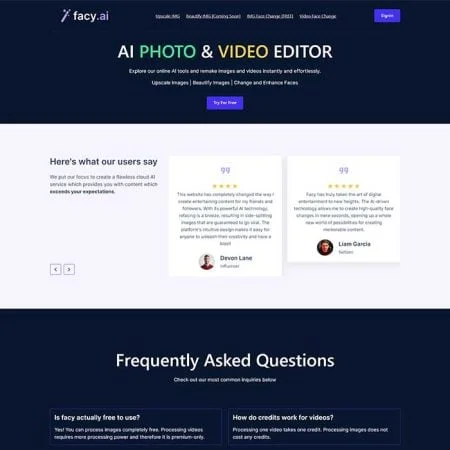 Facy AI official adult website with porn videos