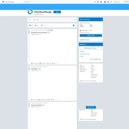Reddit SheLikesItRough screenshot