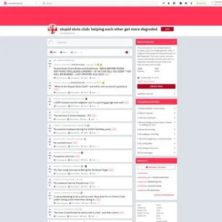 Reddit StupidslutsClub screenshot