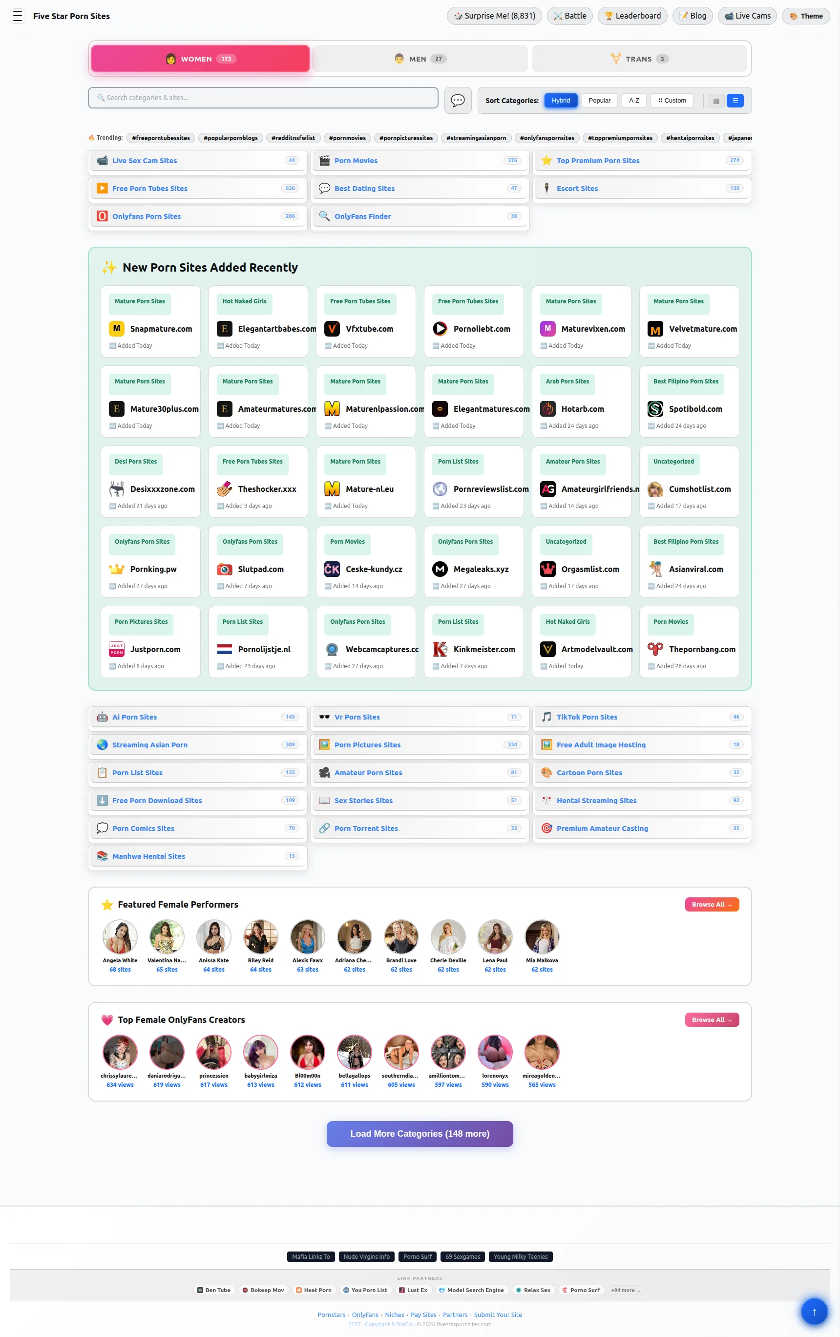 Fivestarpornsites screenshot