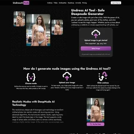 UndressAI Tools official adult website with porn videos